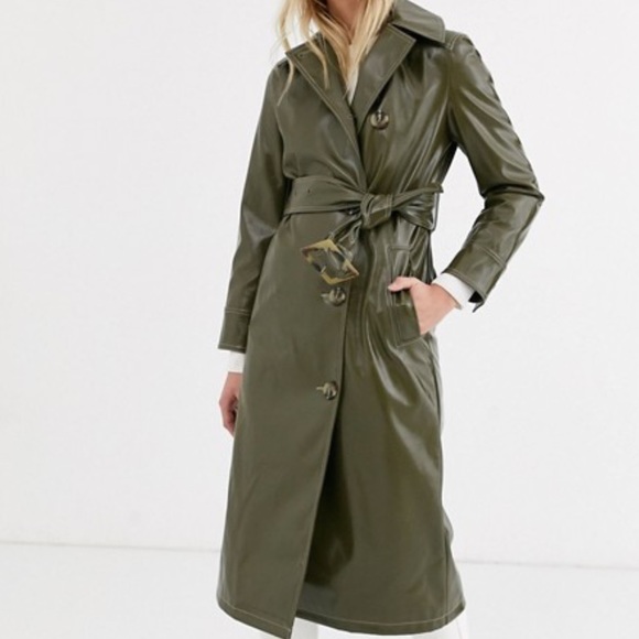 Topshop Vinyl Trench Coat 